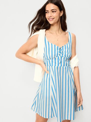 Old Navy Fit & Flare Cami Mini Dress - Blue Stripe in Saudi Arabia