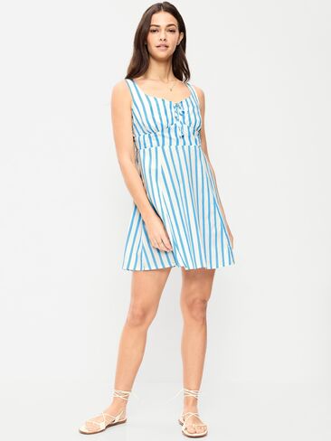 Old Navy Fit & Flare Cami Mini Dress - Blue Stripe in Saudi Arabia