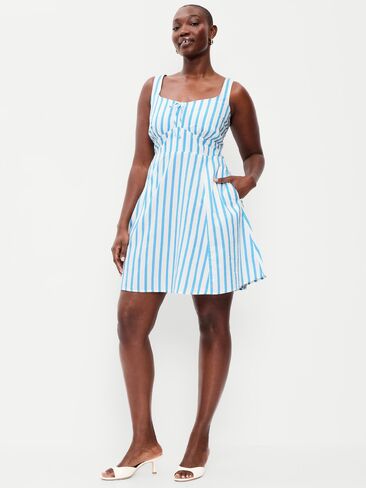 Old Navy Fit & Flare Cami Mini Dress - Blue Stripe in Saudi Arabia