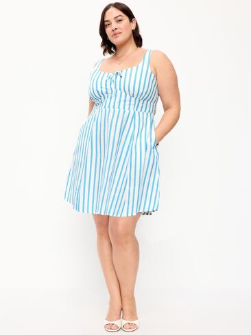 Old Navy Fit & Flare Cami Mini Dress - Blue Stripe in Saudi Arabia