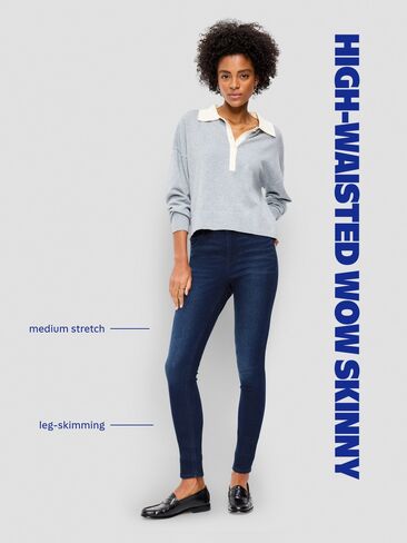 بنطال جينز Old Navy عالي الخصر واو فائق النحافة - كالا ليلي أبيض in Kuwait