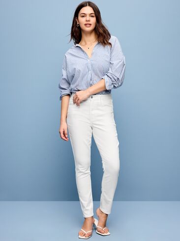 بنطال جينز Old Navy عالي الخصر واو فائق النحافة - كالا ليلي أبيض in Kuwait