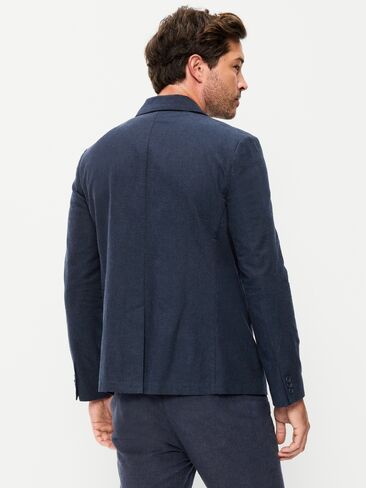 Old Navy Relaxed Unlined Linen-Blend Blazer - Moire Navy in Saudi Arabia