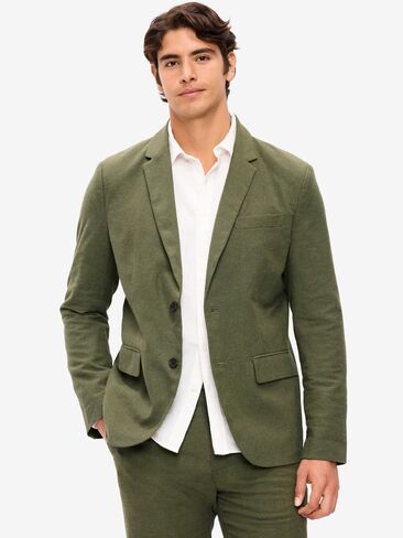 Old Navy Relaxed Unlined Linen-Blend Blazer - Matcha Green in Saudi Arabia