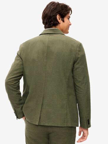 Old Navy Relaxed Unlined Linen-Blend Blazer - Matcha Green in Saudi Arabia