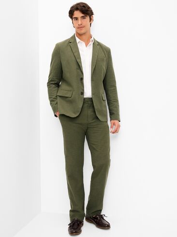Old Navy Relaxed Unlined Linen-Blend Blazer - Matcha Green in Saudi Arabia