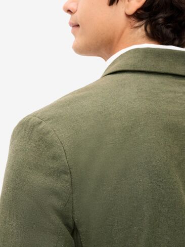 Old Navy Relaxed Unlined Linen-Blend Blazer - Matcha Green in Saudi Arabia