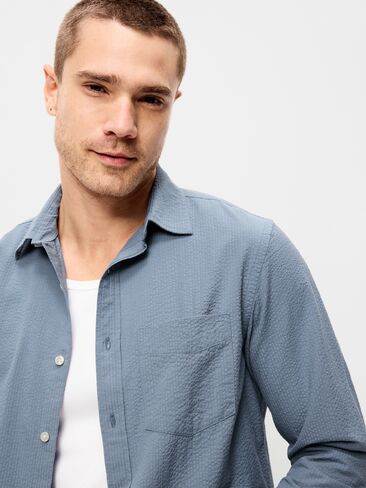 قميص Old Navy بأكمام طويلة وجيب من القطن القطني - MOONLIGHT OCEAN in Saudi Arabia