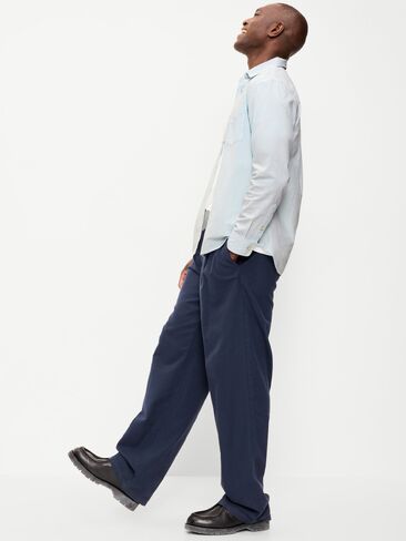 Old Navy Long-Sleeve Seersucker Striped Pocket Shirt - White & Blue Stripe in Saudi Arabia