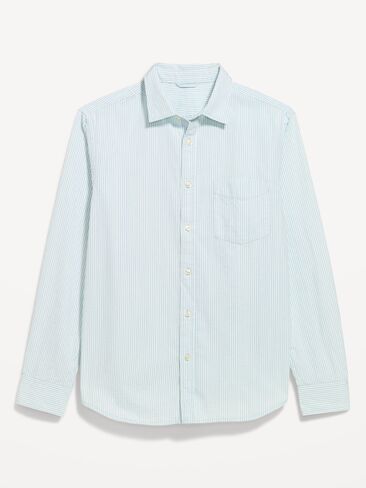 Old Navy Long-Sleeve Seersucker Striped Pocket Shirt - White & Blue Stripe in Saudi Arabia