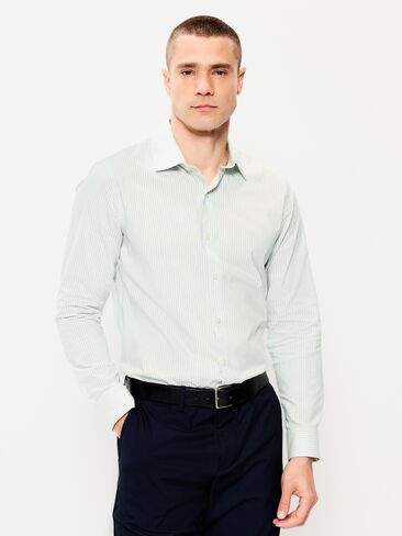 Old Navy Slim Fit Pro Signature Performance Dress Shirt - Green/Purple in Saudi Arabia