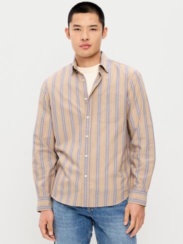 Old Navy Classic Fit Everyday Striped Poplin Shirt - Light Purple Stripe in Saudi Arabia