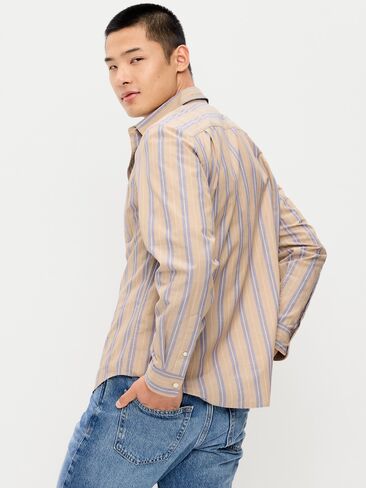 Old Navy Classic Fit Everyday Striped Poplin Shirt - Light Purple Stripe in Saudi Arabia