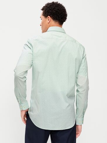 Old Navy Slim Fit Pro Signature Performance Dress Shirt - Green Geometric in Saudi Arabia