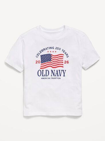 تيشيرت بأكمام قصيرة وشعار جرافيك للاولاد من Old Navy - ابيض ساطع in Kuwait