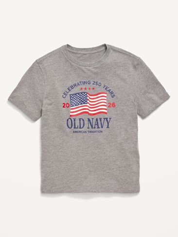 تيشيرت بأكمام قصيرة وشعار جرافيك للاولاد من Old Navy - رمادي in Kuwait