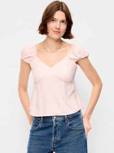 Old Navy Fitted Cap-Sleeve Top - PASTEL PINK in Saudi Arabia