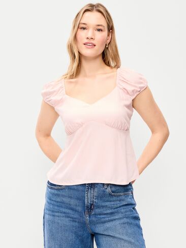 Old Navy Fitted Cap-Sleeve Top - PASTEL PINK in Saudi Arabia