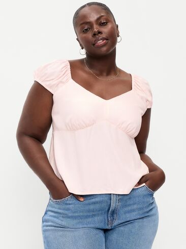 Old Navy Fitted Cap-Sleeve Top - PASTEL PINK in Saudi Arabia