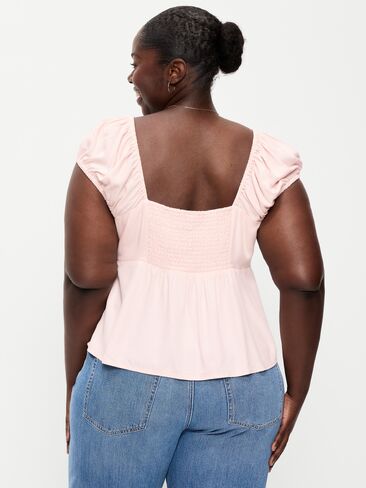 Old Navy Fitted Cap-Sleeve Top - PASTEL PINK in Saudi Arabia