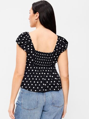 Old Navy Fitted Cap-Sleeve Top - Polka Dot in Saudi Arabia