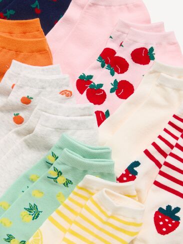 Old Navy Ankle Socks 10-Pack for Girls - Fruit Smoothie Pink in Saudi Arabia