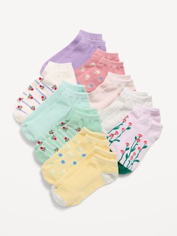 Old Navy Ankle Socks 10-Pack for Girls - Spring Garden in Saudi Arabia