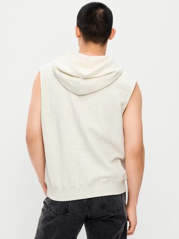 Old Navy Sleeveless Washed Fleece Muscle Hoodie - Light Gray Heather in Saudi Arabia