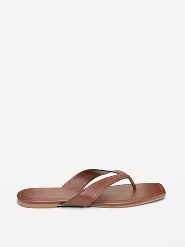 Old Navy Square-Toe Flip-Flops for Women - Chocolate in Saudi Arabia
