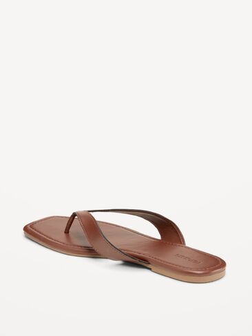 Old Navy Square-Toe Flip-Flops for Women - Chocolate in Saudi Arabia