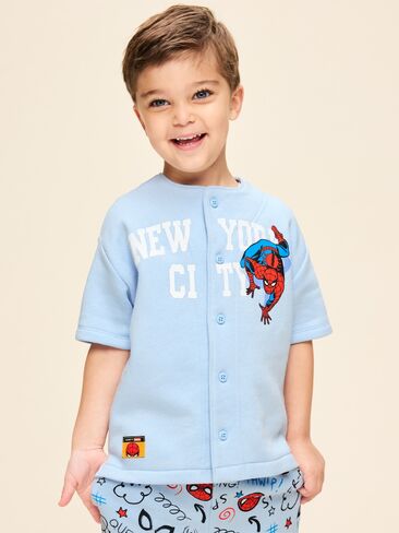 قميص بيسبول Old Navy Old Navy x Marvel Spider-Man Fleece للأطفال الصغار - صيانة السماء in Kuwait