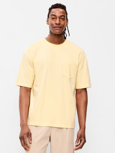 Old Navy Heavyweight Pocket T-Shirt - Cool Almond in Saudi Arabia