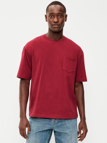 Old Navy Heavyweight Pocket T-Shirt - Loganberry in Saudi Arabia