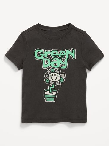 تي شيرت برسوم موسيقية مرخص للجنسين من Old Navy للأطفال الصغار - يوم أخضر in Kuwait