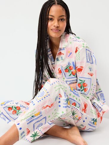 طقم بيجامة Old Navy Poplin PATCHWORK (MULTI BLUE) in Saudi Arabia