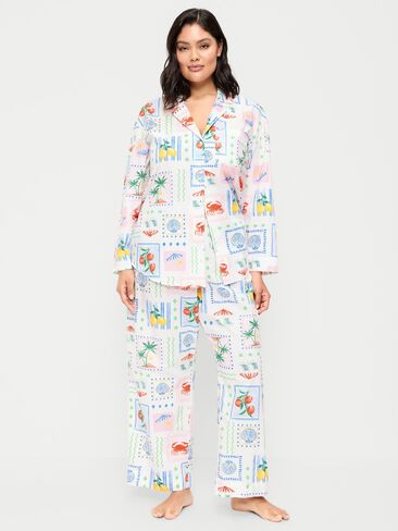 طقم بيجامة Old Navy Poplin PATCHWORK (MULTI BLUE) in Saudi Arabia