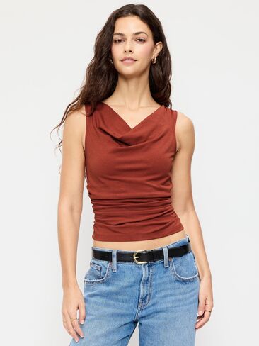 Old Navy Asymmetrical Side-Cinch Tank Top - Russet Moon in Kuwait
