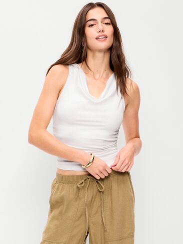 Old Navy Asymmetrical Side-Cinch Tank Top - White Lilies in Saudi Arabia