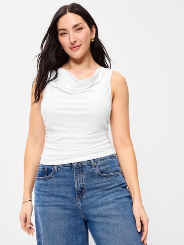 Old Navy Asymmetrical Side-Cinch Tank Top - White Lilies in Saudi Arabia