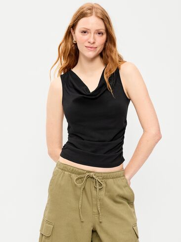 Old Navy Asymmetrical Side-Cinch Tank Top - Black Jack in Saudi Arabia