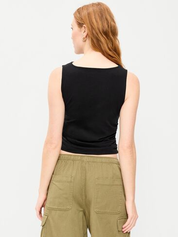 Old Navy Asymmetrical Side-Cinch Tank Top - Black Jack in Saudi Arabia