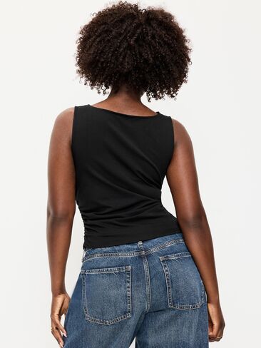 Old Navy Asymmetrical Side-Cinch Tank Top - Black Jack in Saudi Arabia