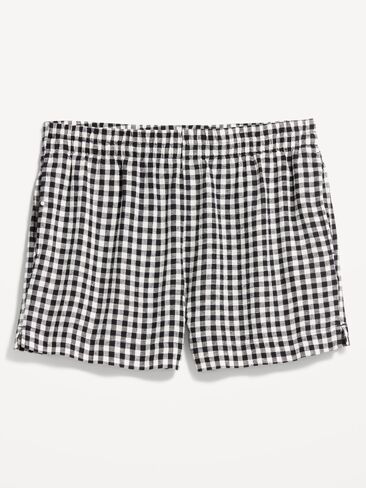 Old Navy High-Waisted Linen-Blend Shorts -- 3.5-inch inseam - Navy Blue in Kuwait