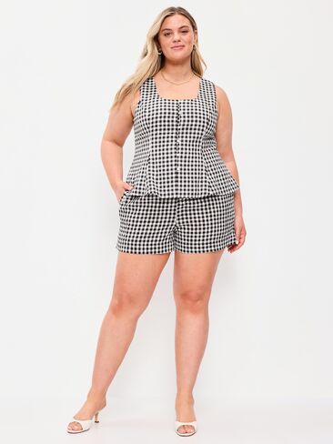 Old Navy High-Waisted Linen-Blend Shorts -- 3.5-inch inseam - Navy Blue in Kuwait