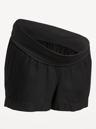 Old Navy Maternity Linen-Blend Pull-On Shorts -- 3.5-inch inseam - Black Jack in Saudi Arabia
