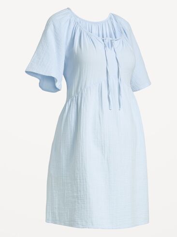 Old Navy Maternity Crinkle Gauze Flutter-Sleeve Mini Swing Dress - Sky Maintenance in Saudi Arabia