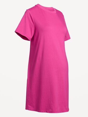 Old Navy Maternity Vintage Crew-Neck Mini T-Shirt Dress - Dragonfruit in Saudi Arabia