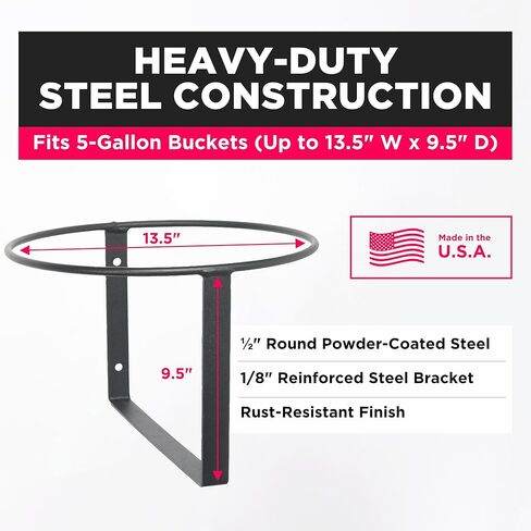 دلو مياه الماشية وحامل دلو من سينيك رود، قابل للحمل، مثبت على الحائط، مطلي بالمسحوق من الفولاذ in Kuwait