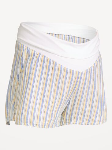 Old Navy Maternity Foldover-Waist Relaxed Pull-On Crinkle Gauze Shorts - Cool Multi Stripe in Saudi Arabia