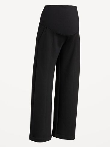 Old Navy Maternity Bounce Fleece Rollover-Waist Wide-Leg Pants - Black Jack in Saudi Arabia